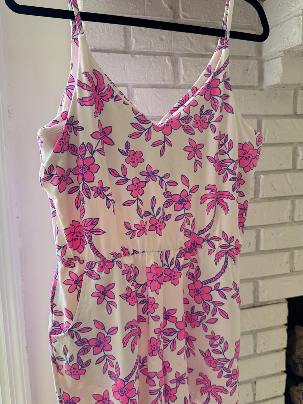 MAHI GOLD Cream Dress with Pink and Blue Floral Print